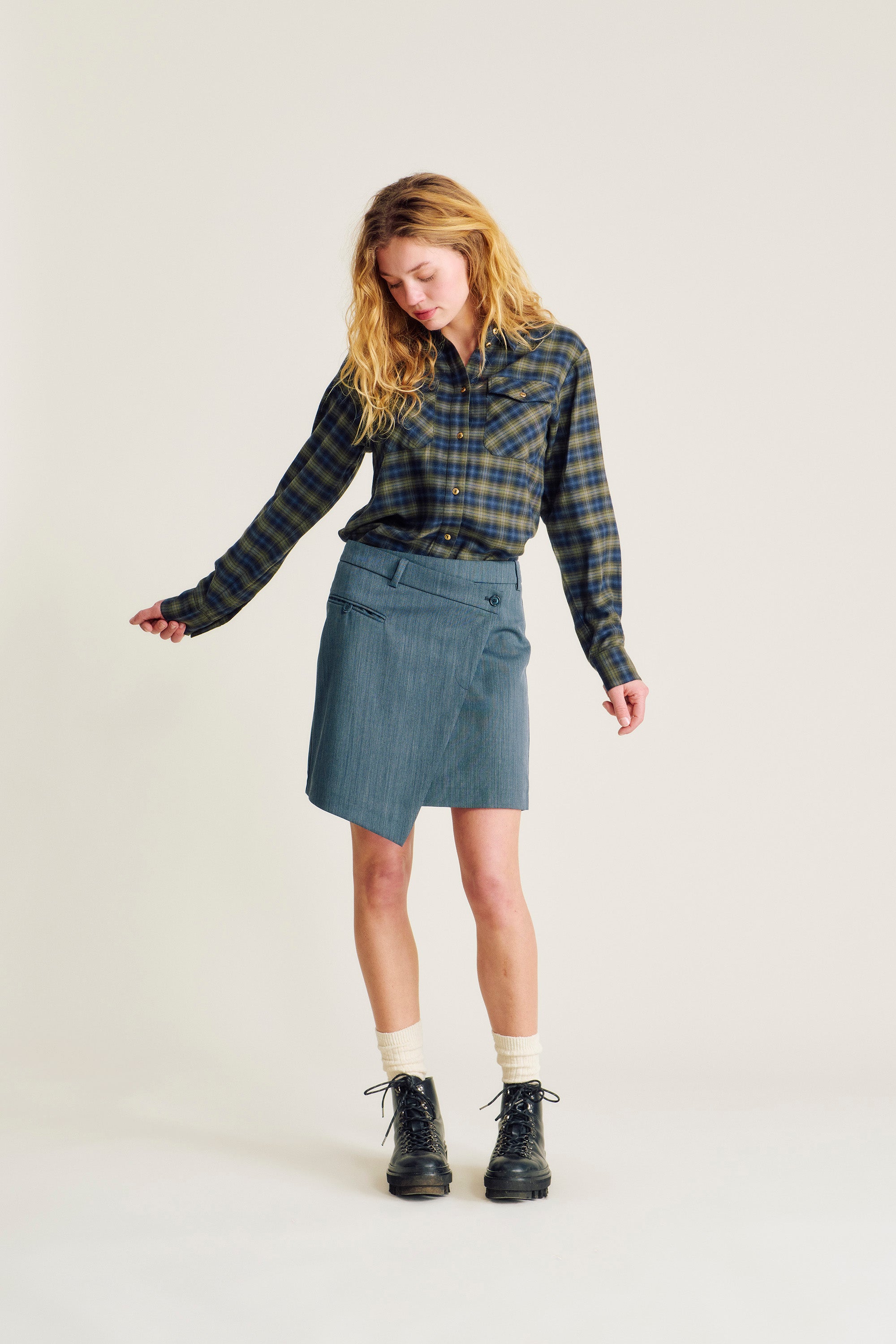 nué notes Brossard Shirt Shirt 943 Green Check