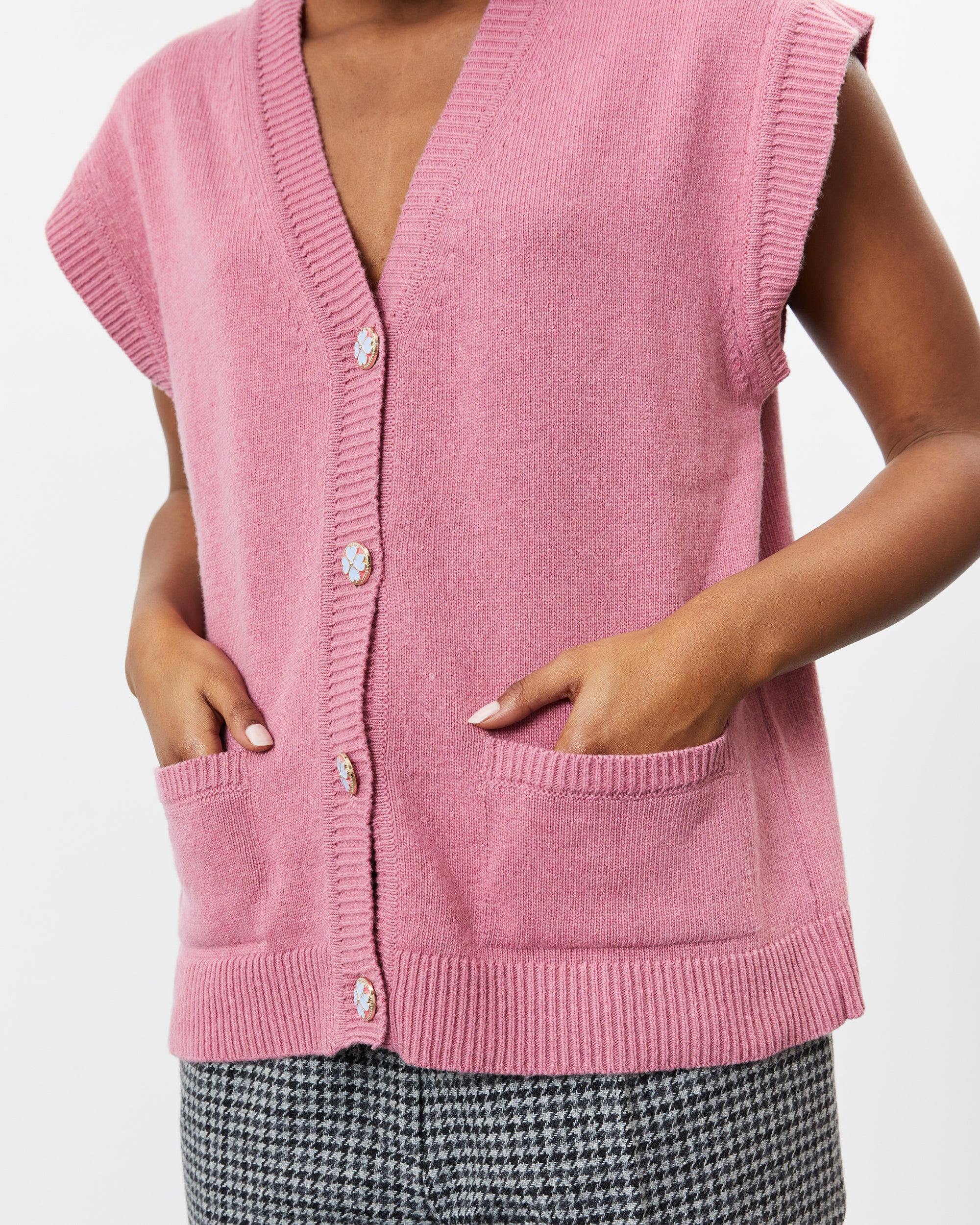 nué notes Capri Waistcoat - Peach Blossom KNITWEAR 332 Peach Blossom