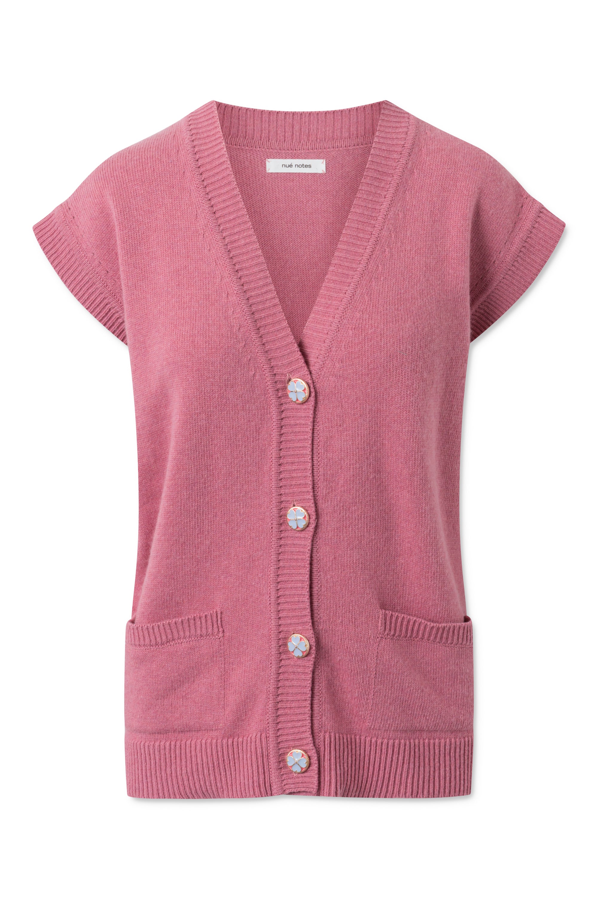 nué notes Capri Waistcoat - Peach Blossom KNITWEAR 332 Peach Blossom