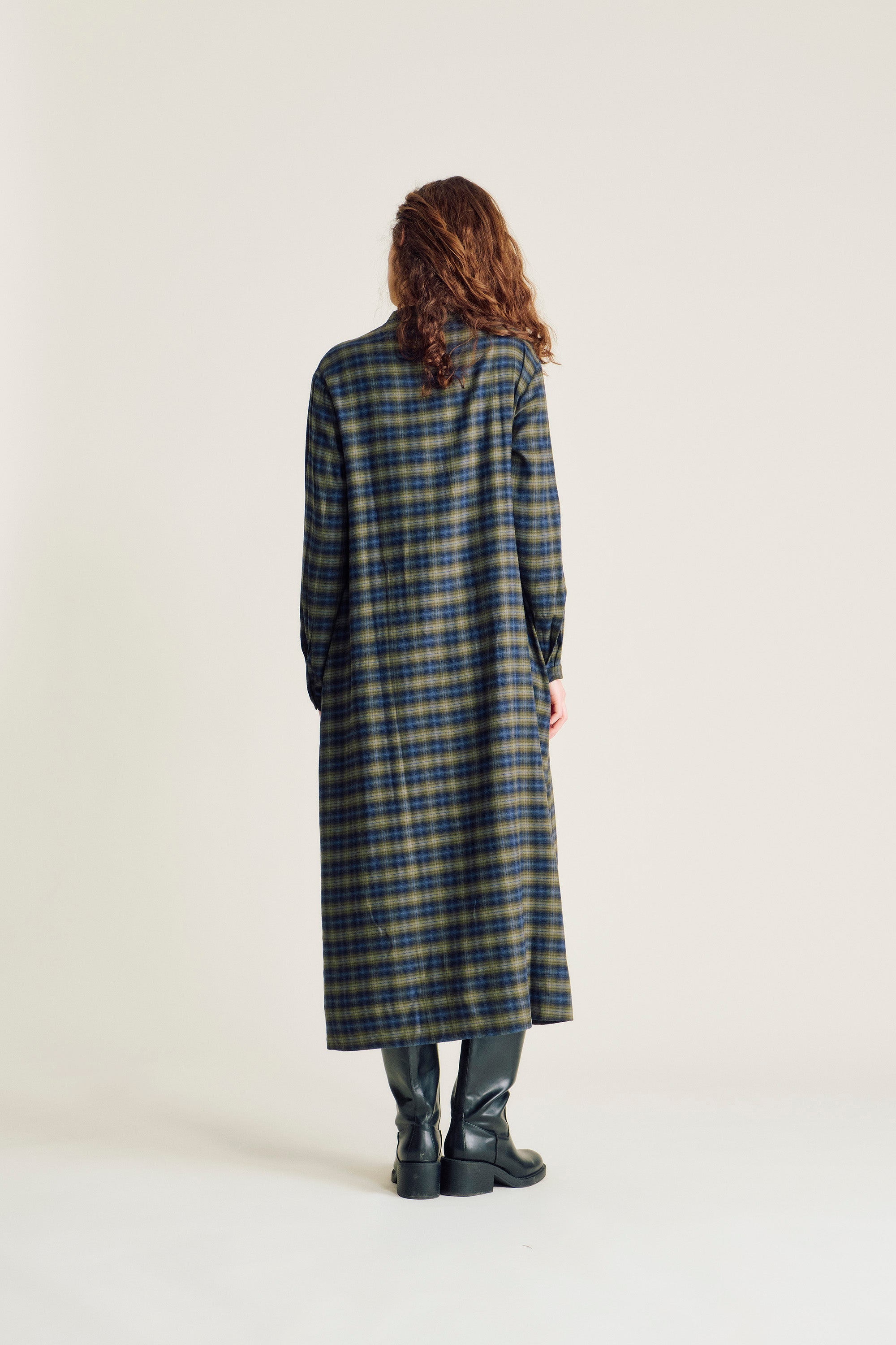 nué notes Chambly Dress Dress 943 Green Check