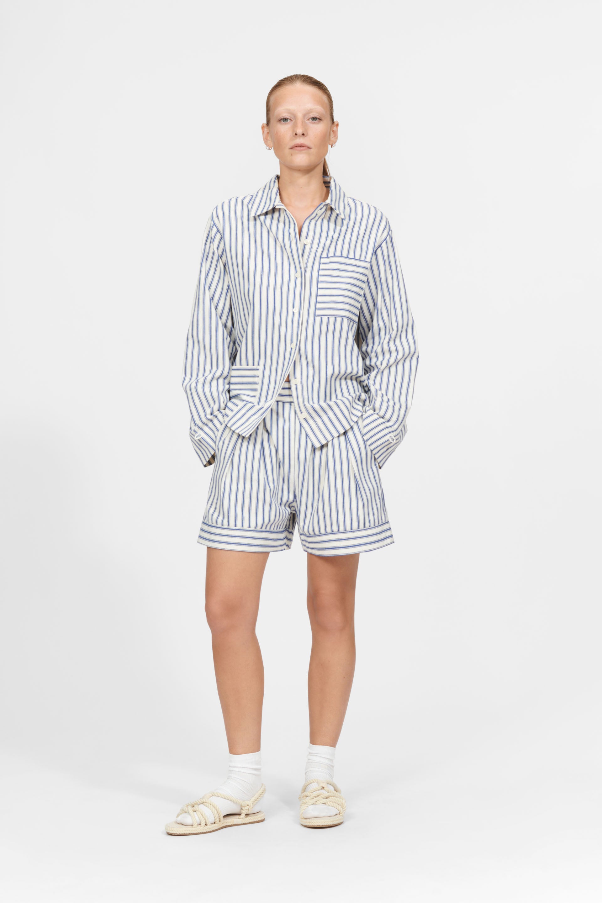 nué notes Clovis Shirt SHIRTS 535 Navy Stripe