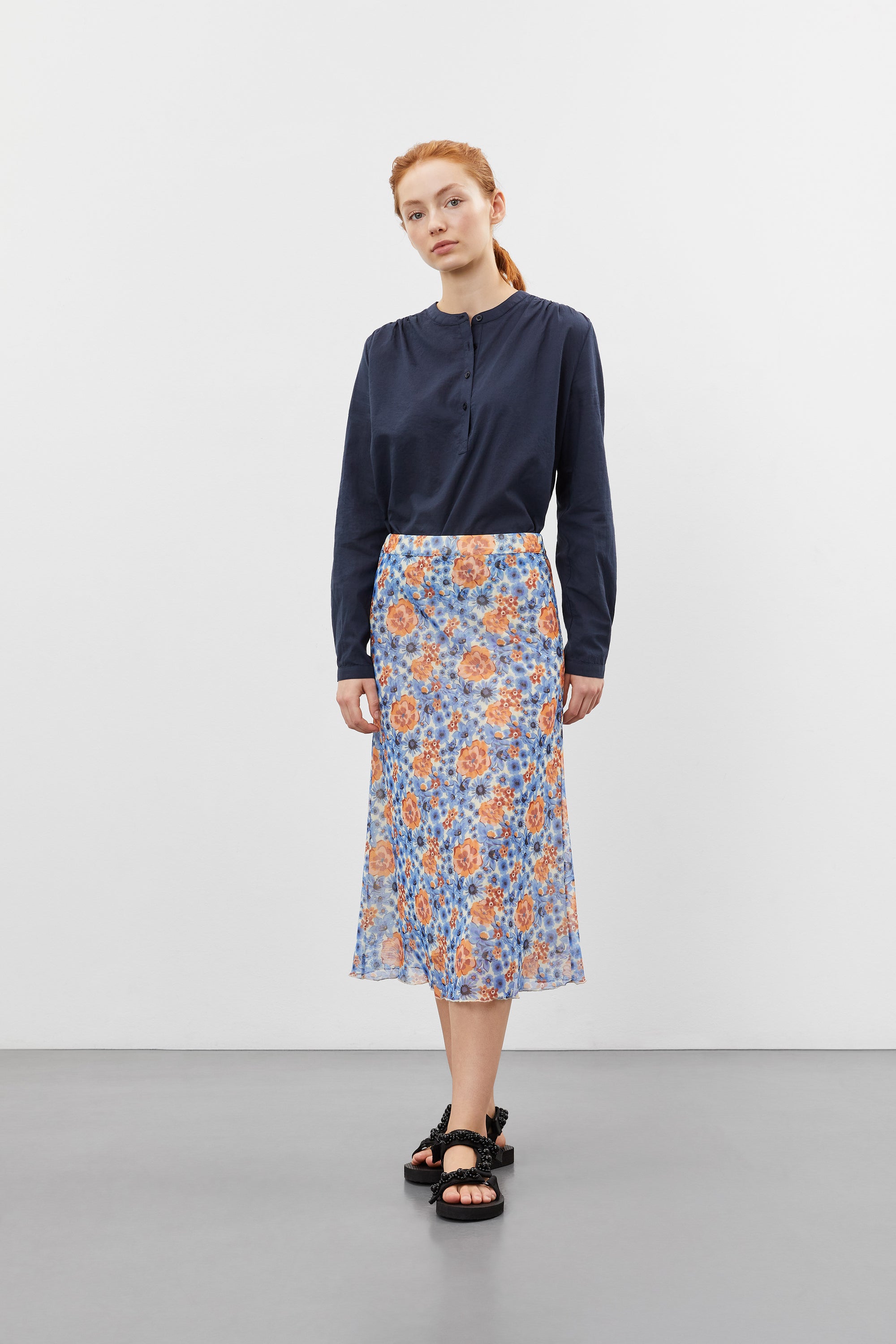 nué notes Cullen Skirt - Mid Blue SKIRTS 481 Mid Blue