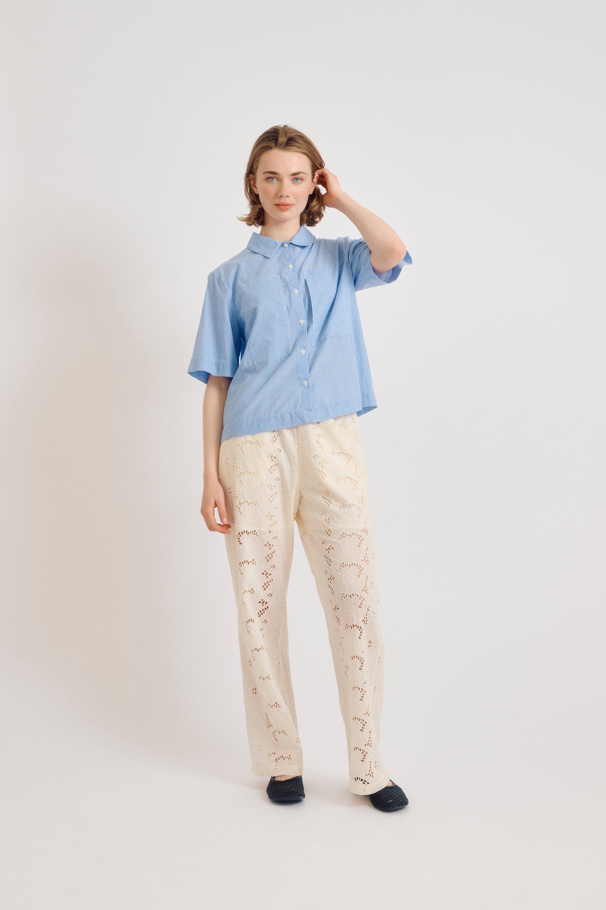 nué notes Eibar Shirt Shirt 575 Blue Stripe Mix