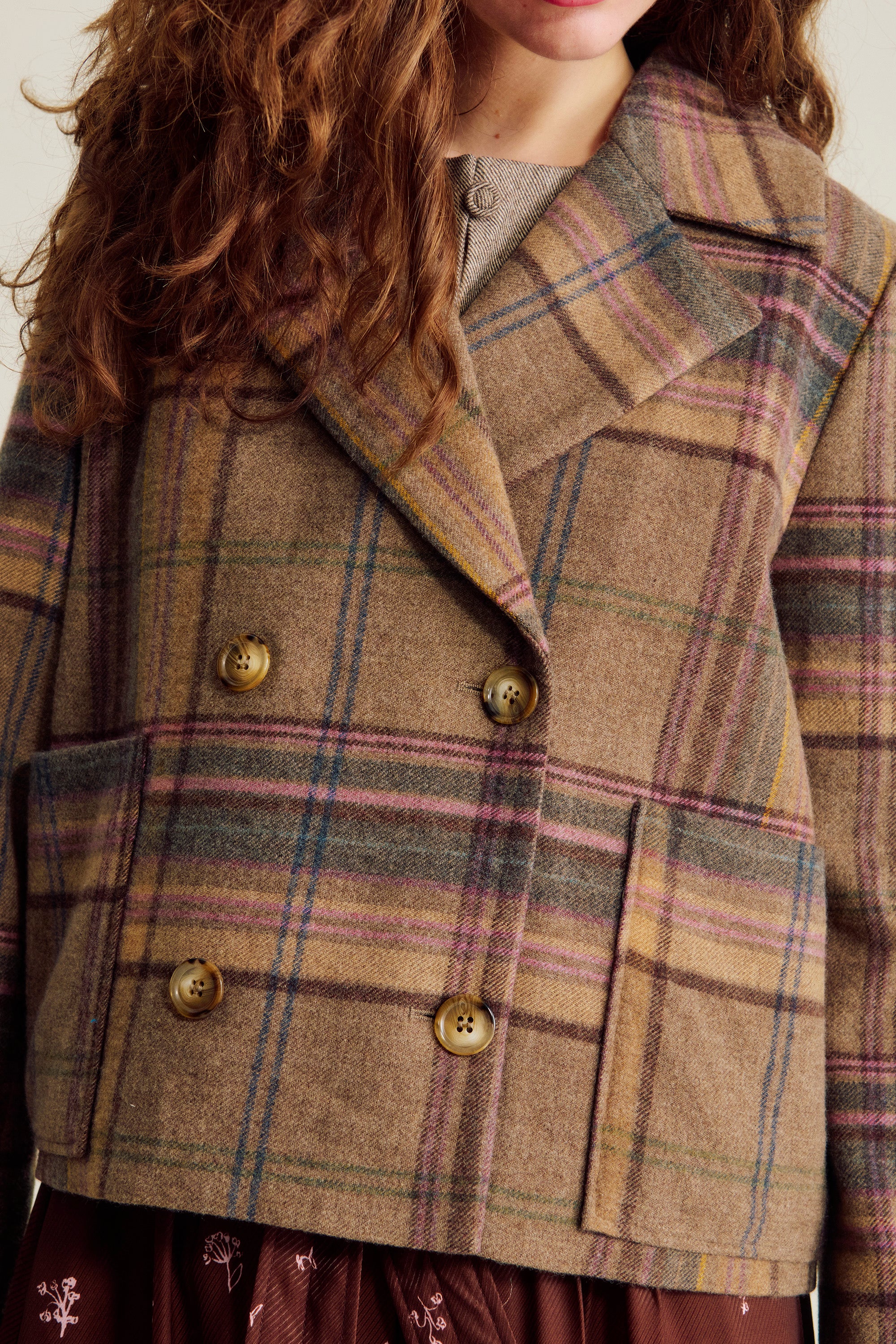 nué notes Frank Jacket Jacket 914 Chestnut Pink Check