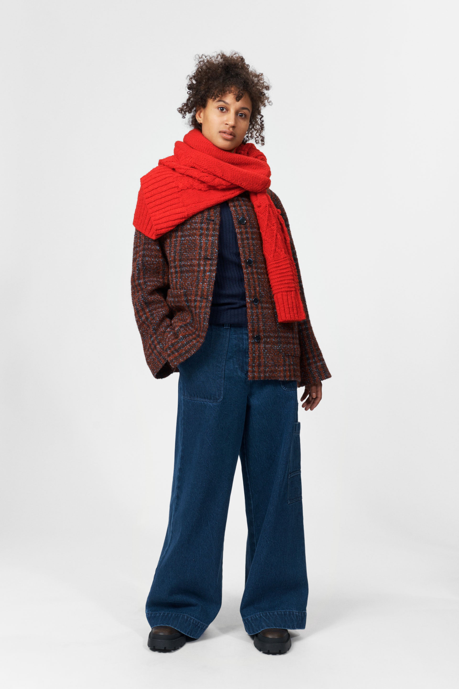 nué notes Glasgow Jacket Outerwear 544 Red Blue Check