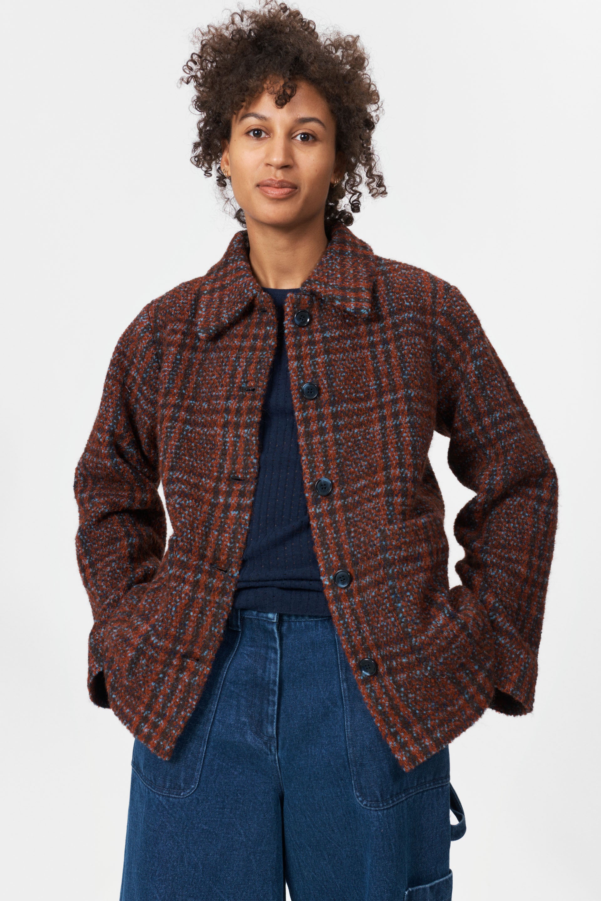 nué notes Glasgow Jacket Outerwear 544 Red Blue Check