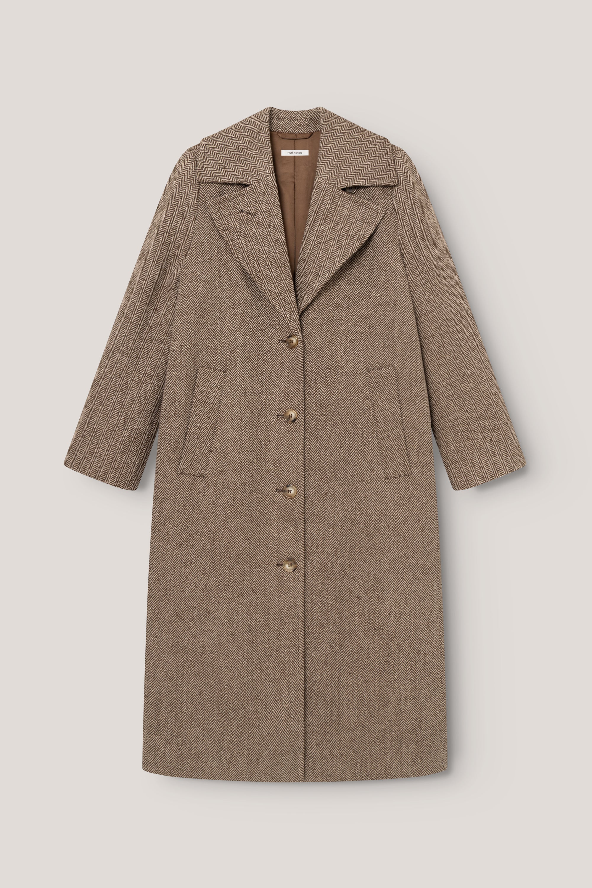nué notes Guernica Coat Blazer 747 Brown Herringbone