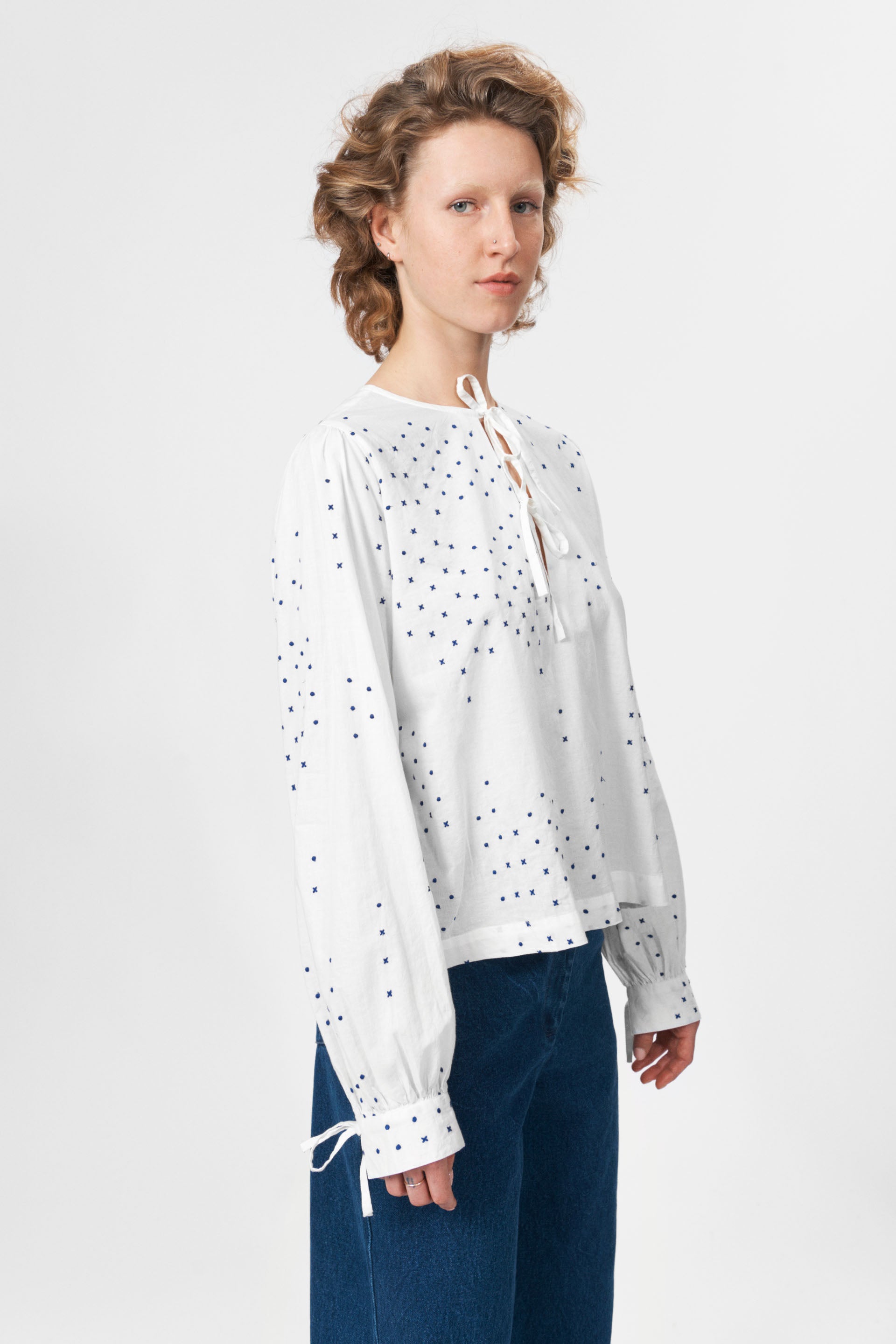 nué notes Hartwell Blouse Blouse 475 Blue Dots