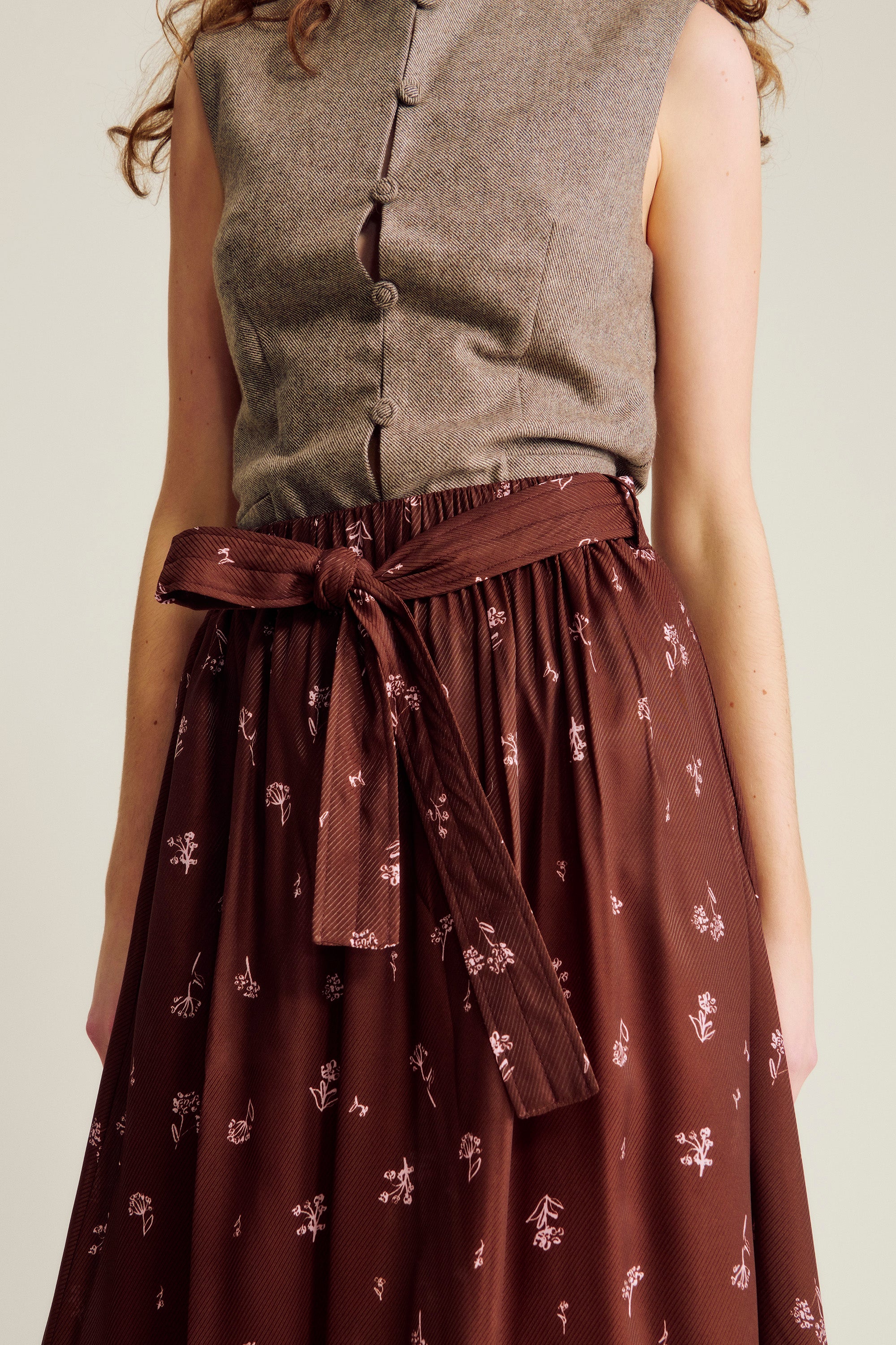 nué notes Irun Skirt Skirt 769 Potting Soil Floral