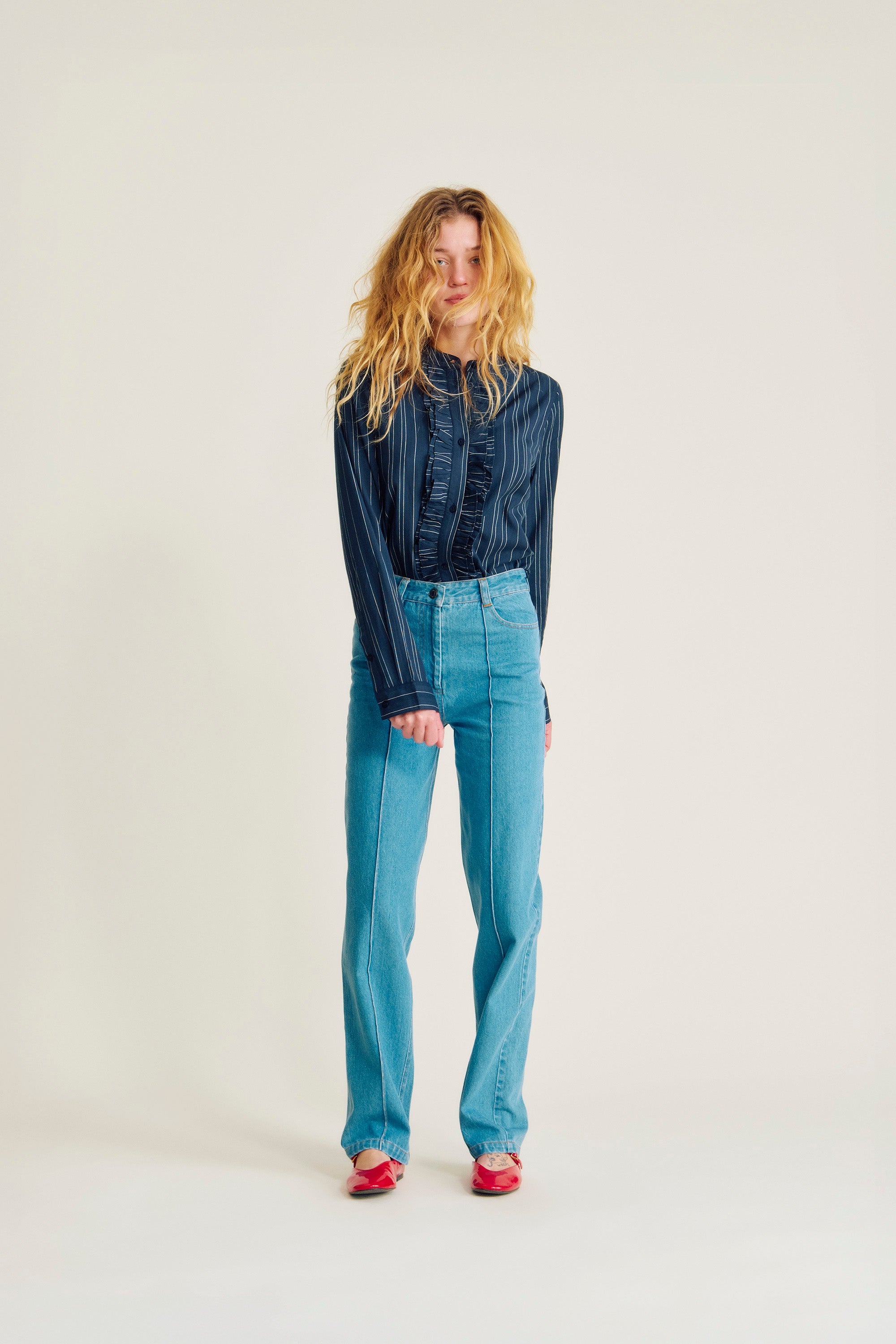 nué notes Kirkland Blouse Blouse 535 Navy Stripe