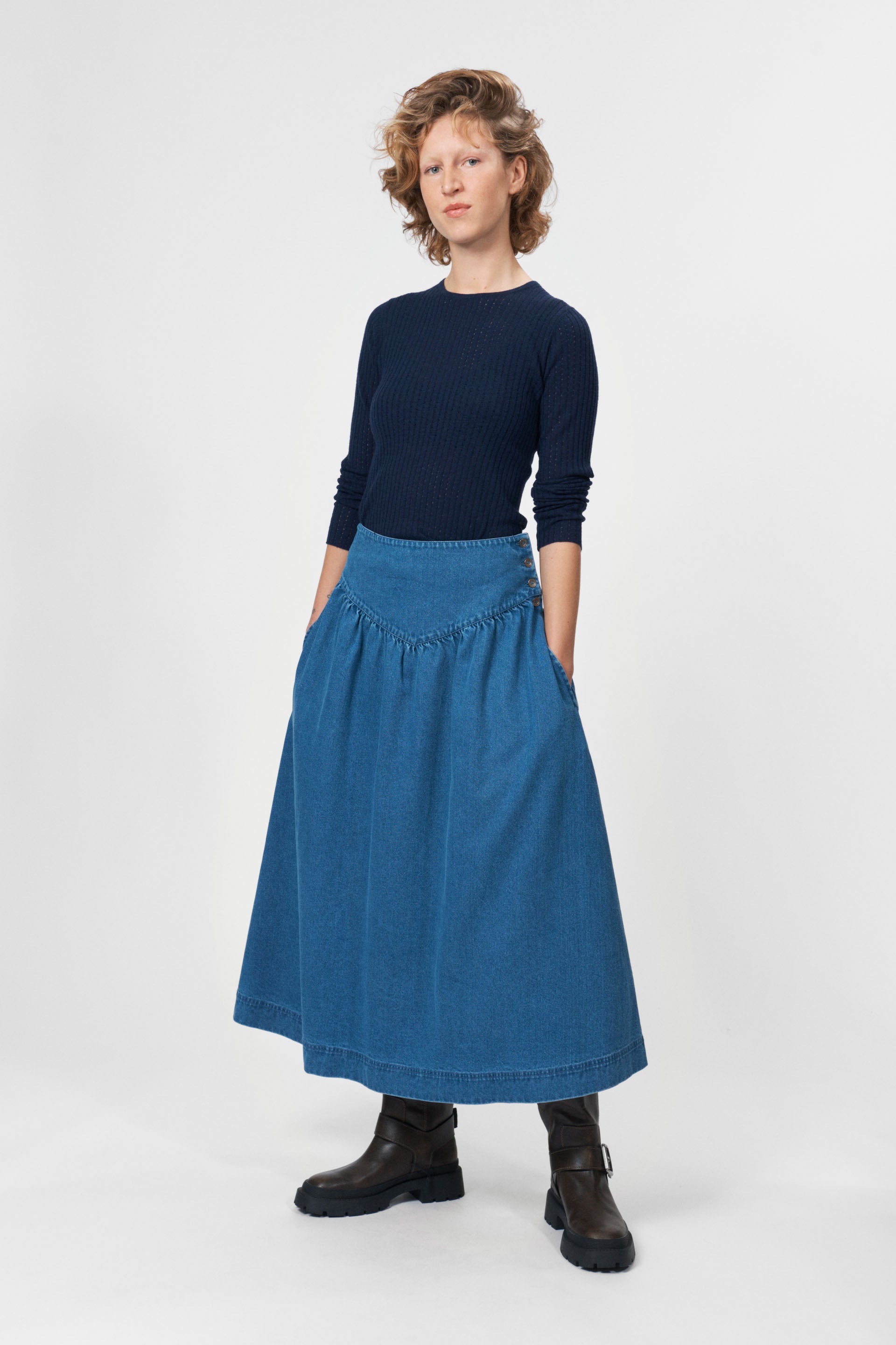 nué notes Korfu Skirt Skirt 402 Heavy Washed Denim