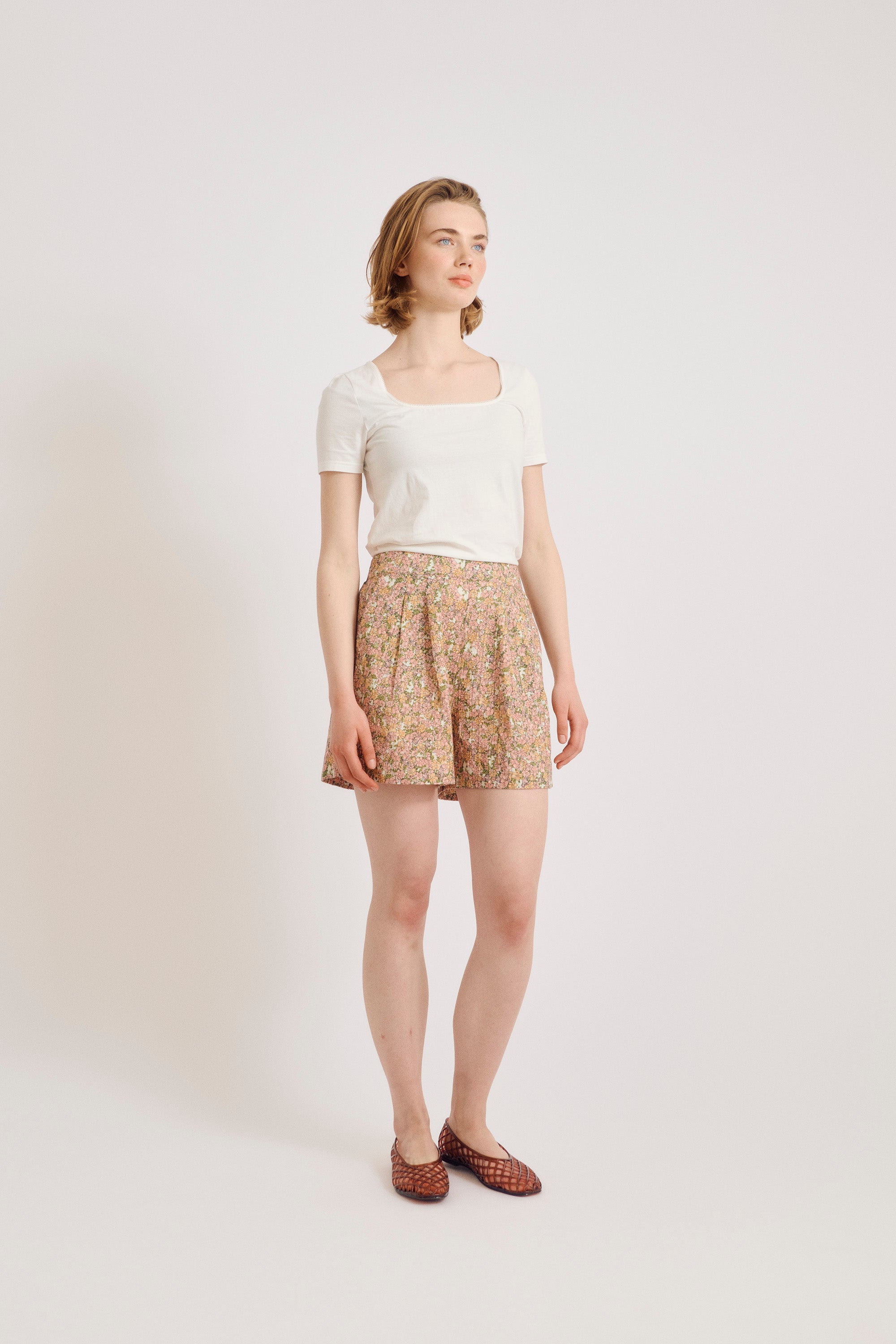 nué notes Laguna Shorts Shorts 188 Peach Floral