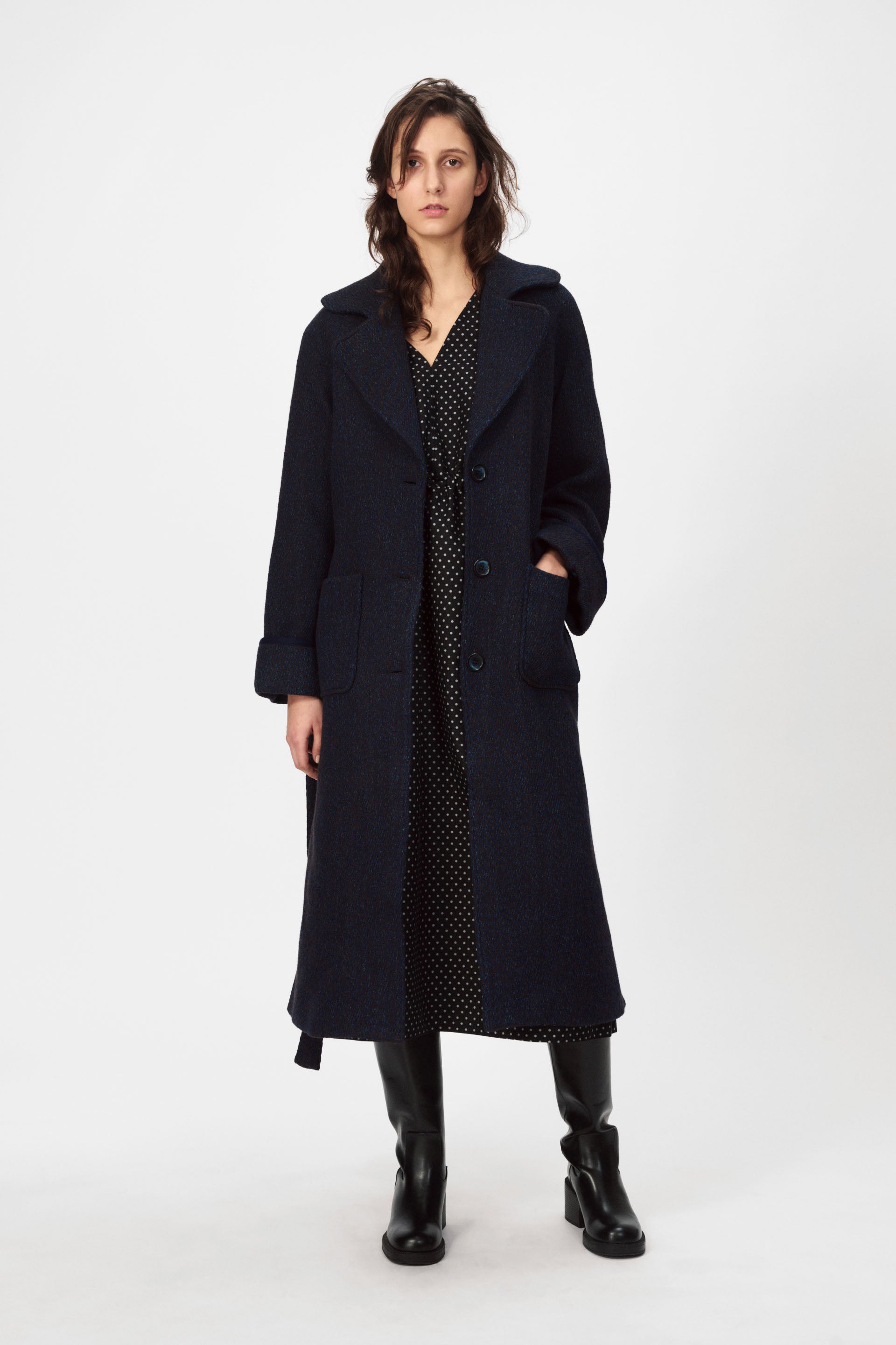 nué notes Madrid Coat Coats 456 Dark Denim Stripe