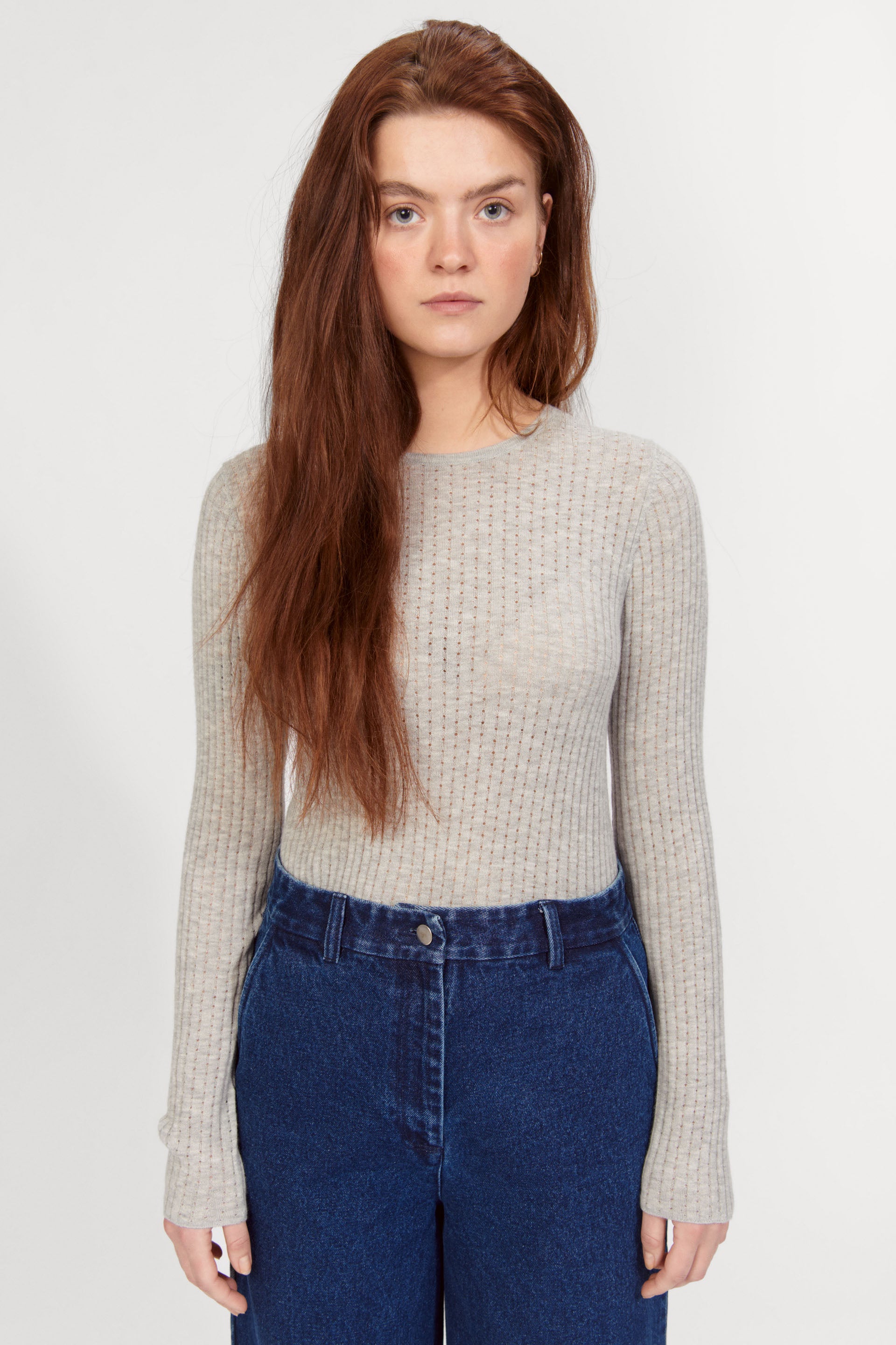 nué notes Magnus Knitwear 056 Light Grey Melange