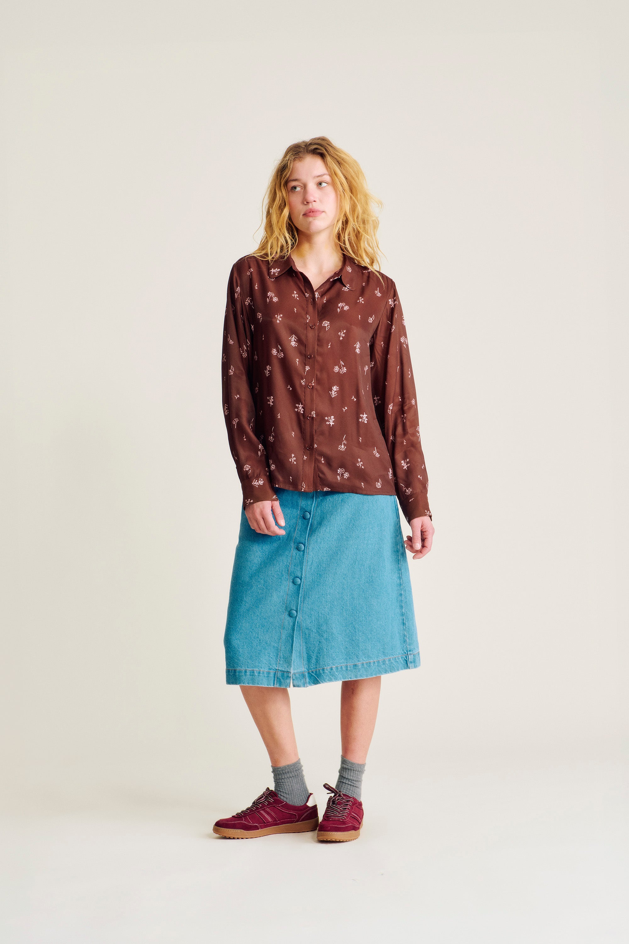 nué notes Marchena Shirt Shirt 769 Potting Soil Floral