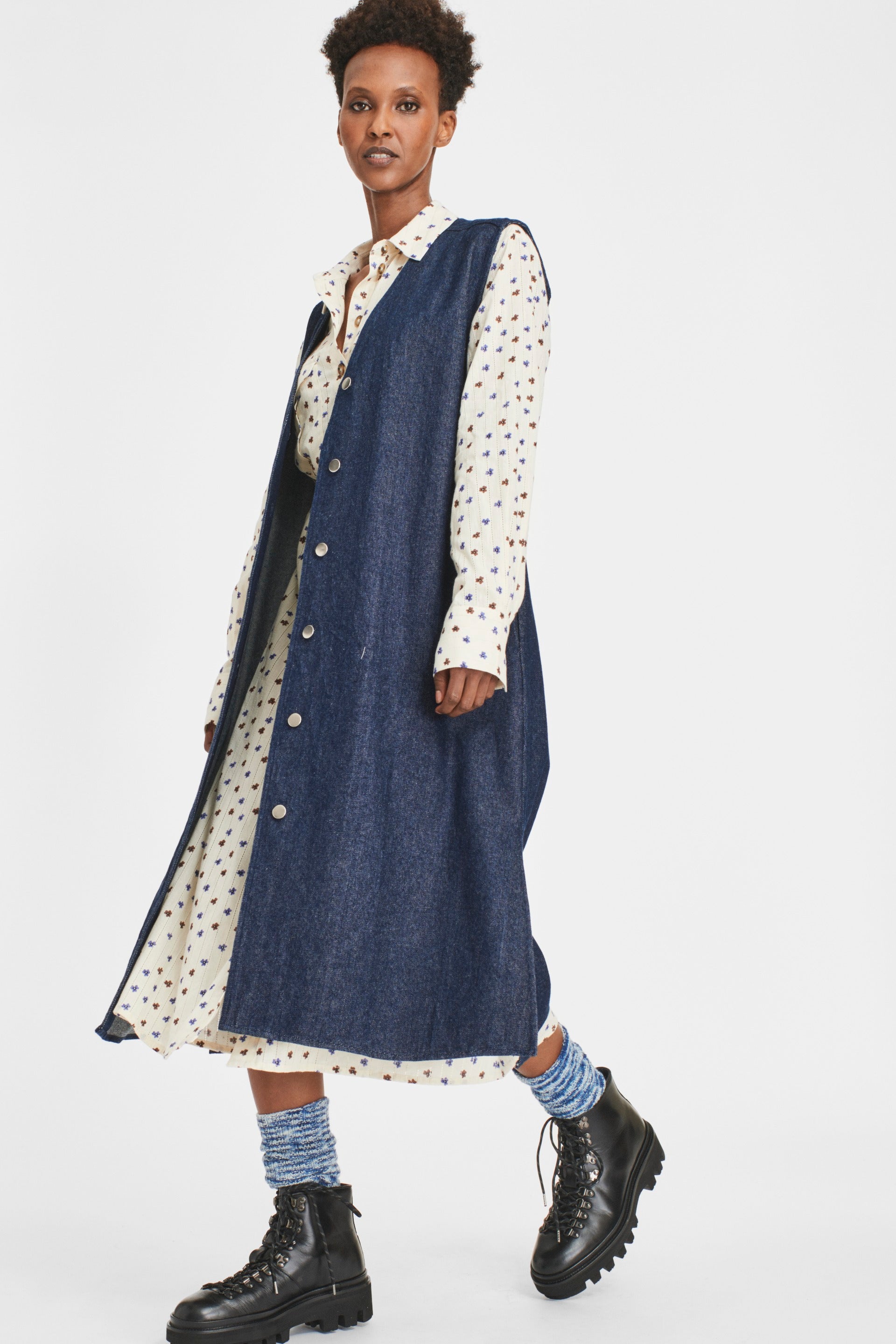 nué notes Maxa Vest OUTERWEAR 447 Dark Denim