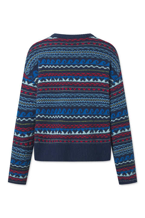 nué notes Milo Crewneck Knitwear 937 Navy Multi Knit