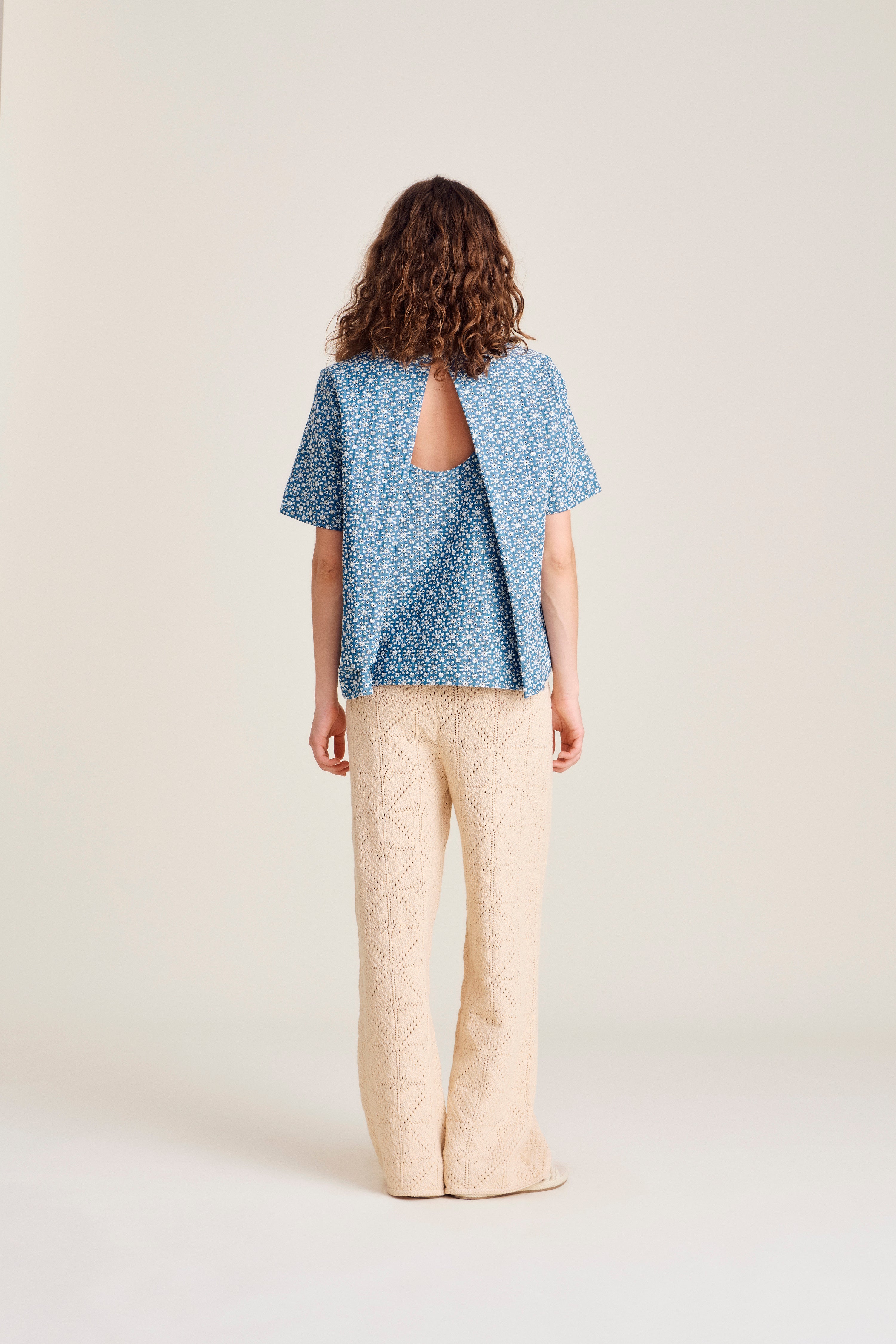 nué notes Montgomery Blouse Blouses 565 White Flower Denim