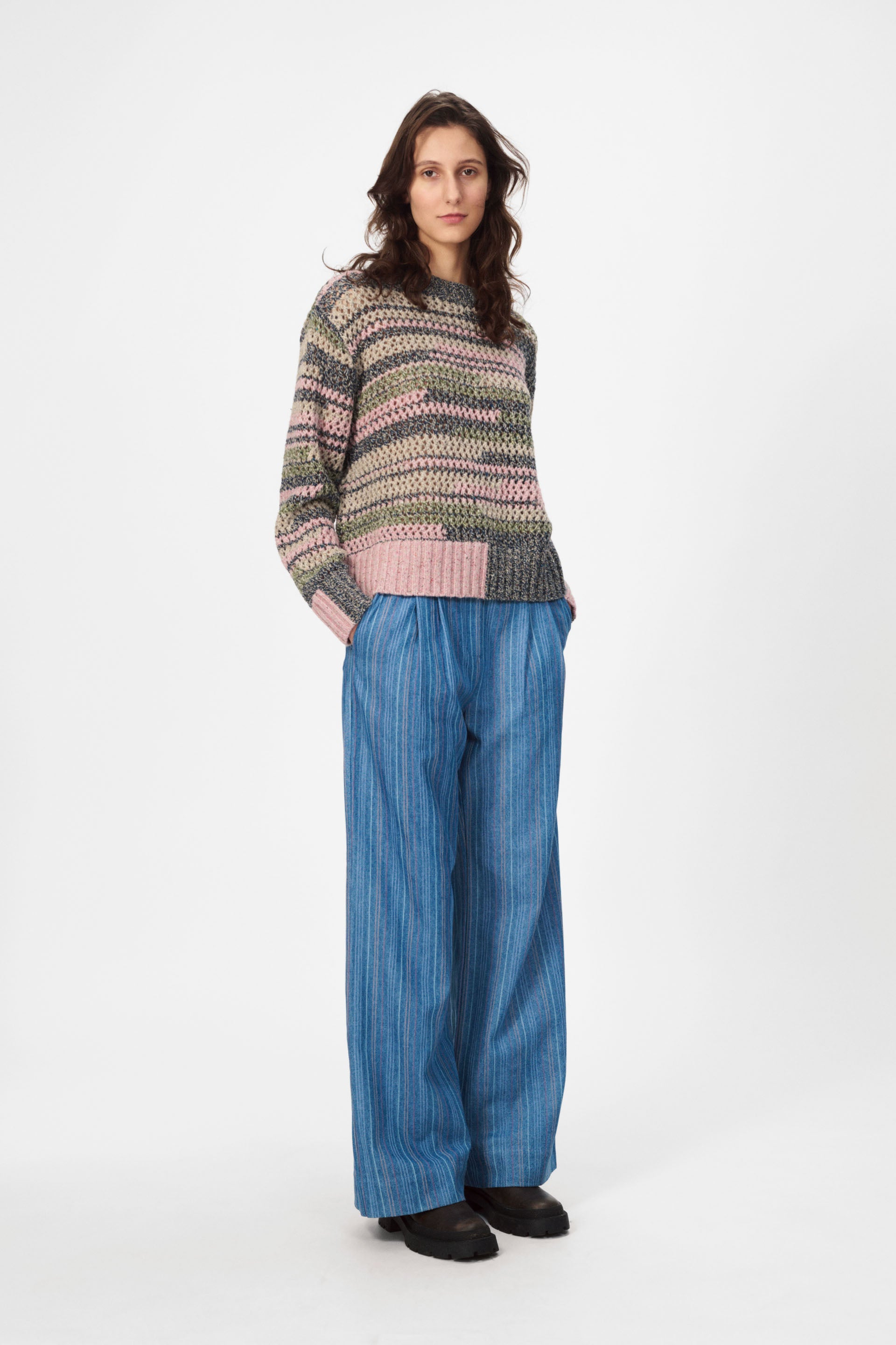 nué notes Mostar Crewneck Pullovers 970 Multi Melange