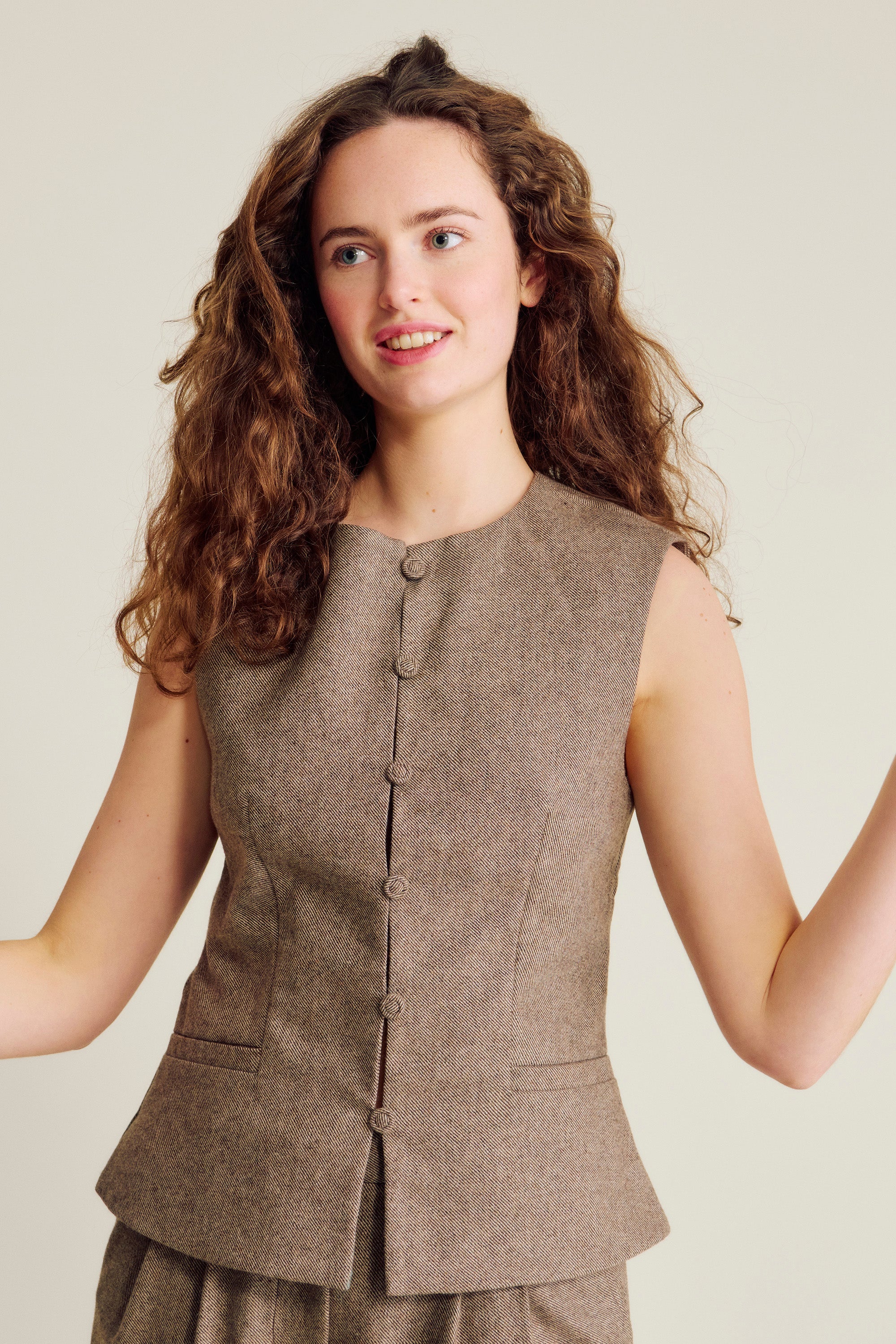 nué notes Nicolet Vest Vest 803 Brown Melange