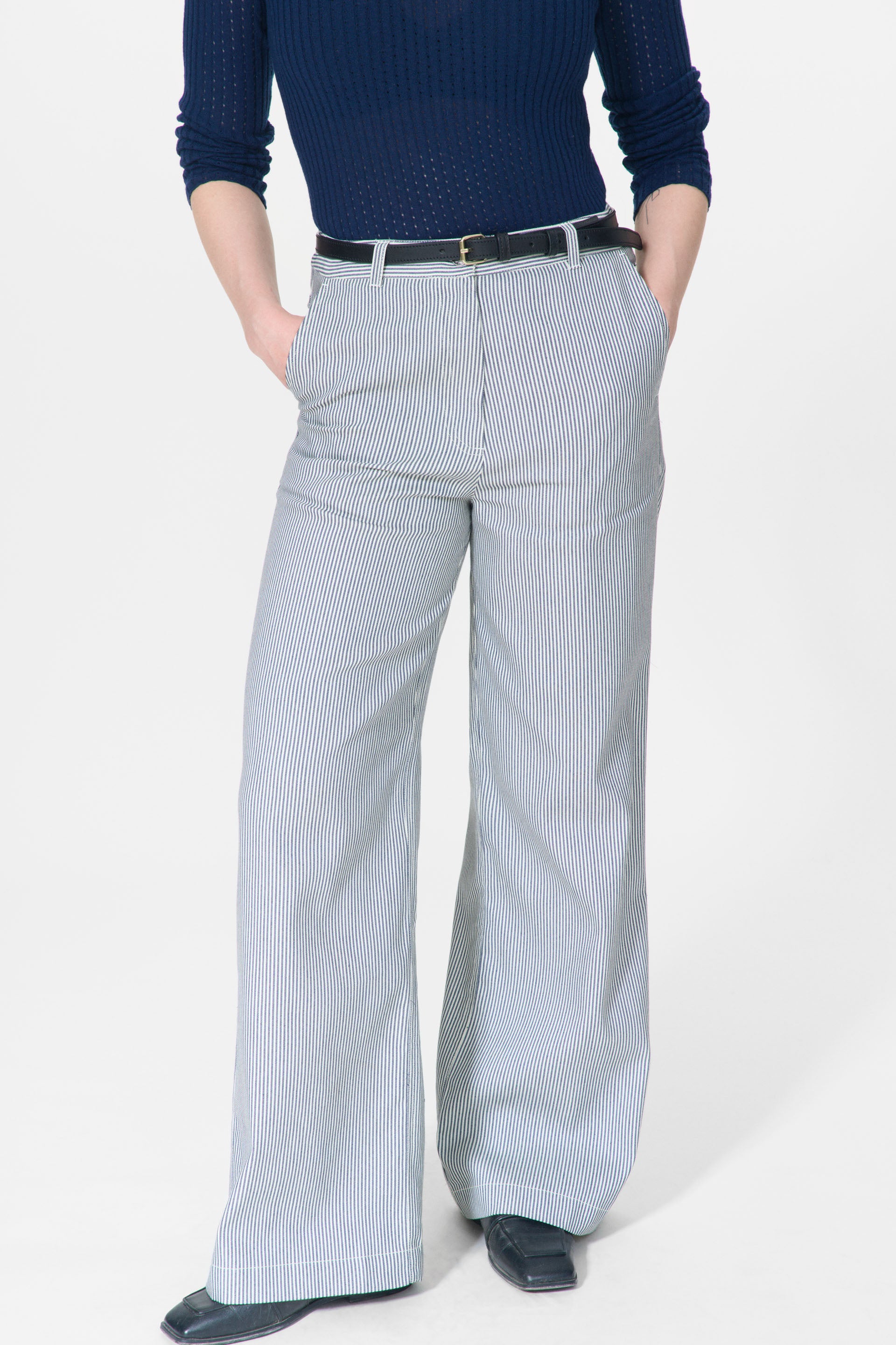 nué notes Porter Pants Pants 494 Blue Stripe