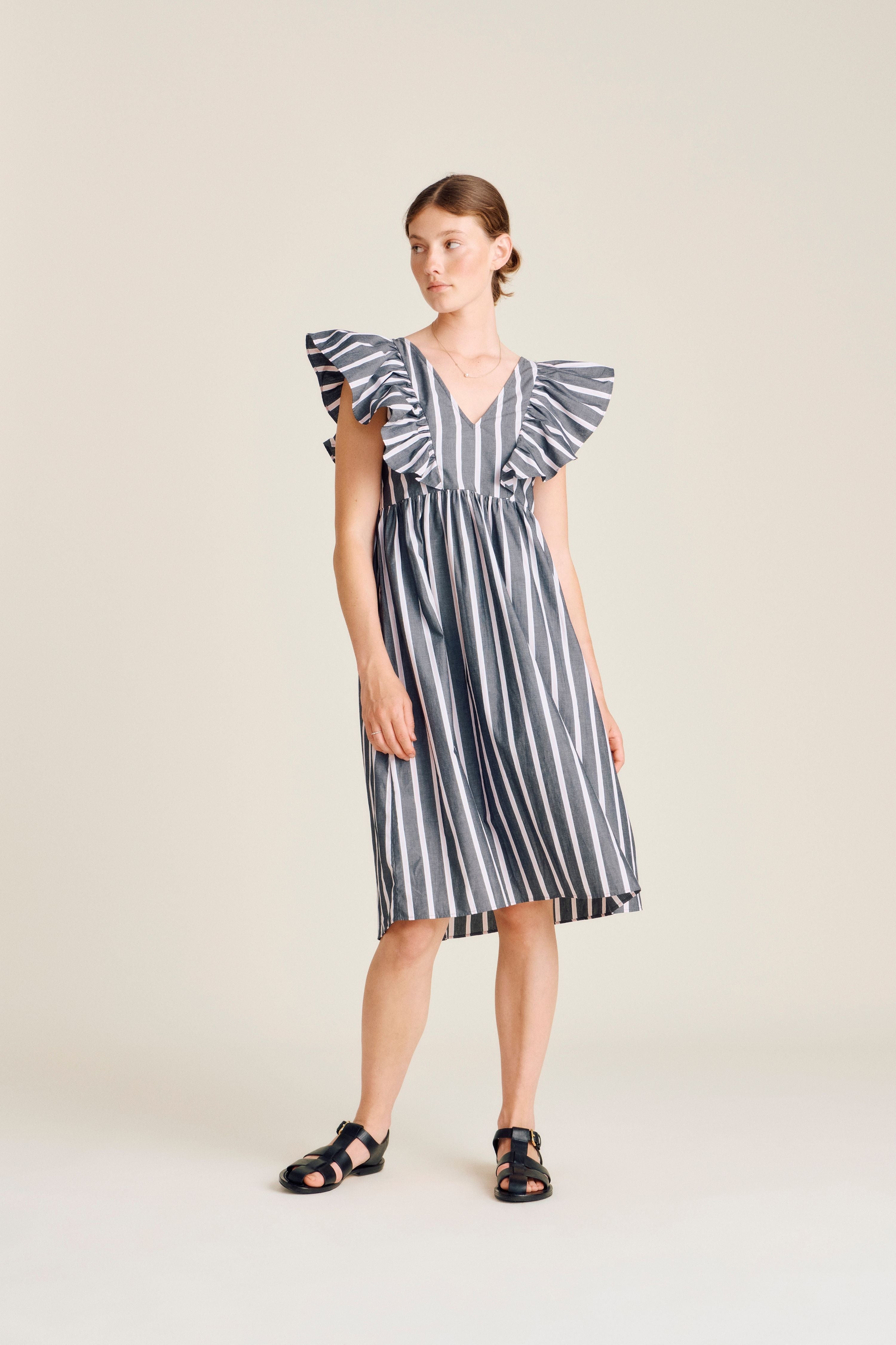 nué notes Salina Dress Dresses 954 Black Pink Stripe