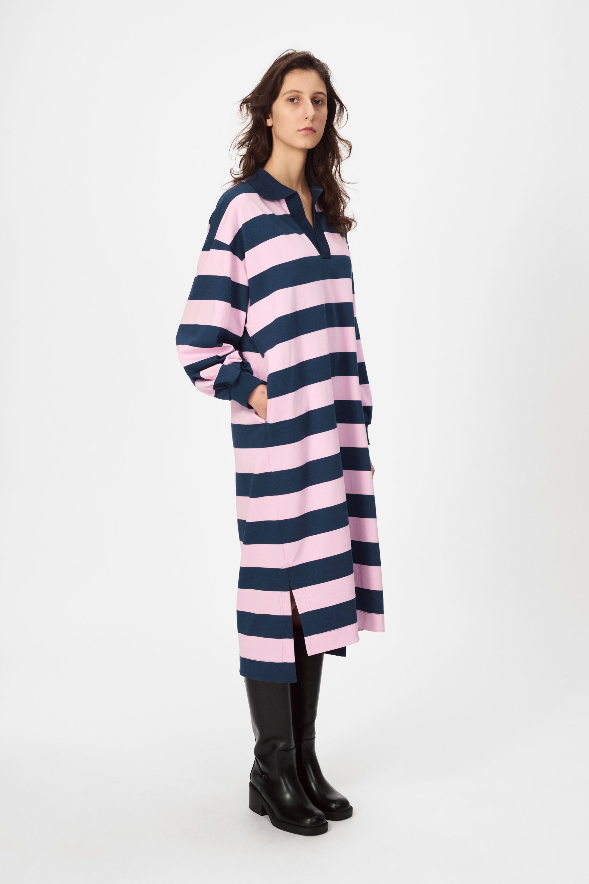 nué notes Sibiu Dress Dresses 967 Navy Pink Stripe