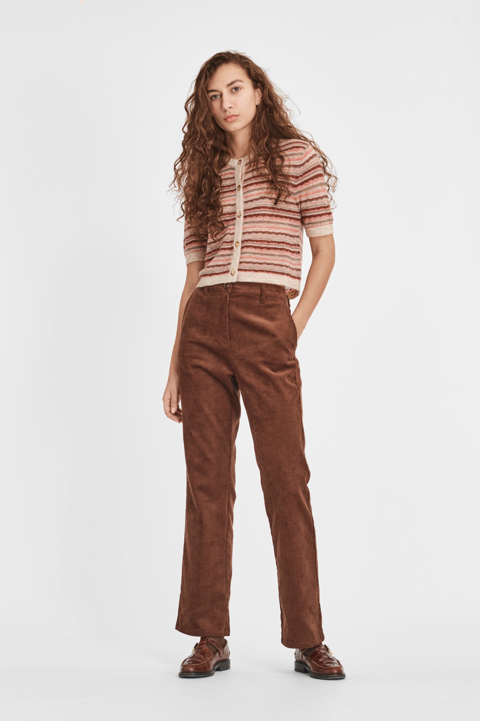 nué notes Sten Cardigan Top Knitwear 363 Red Clay