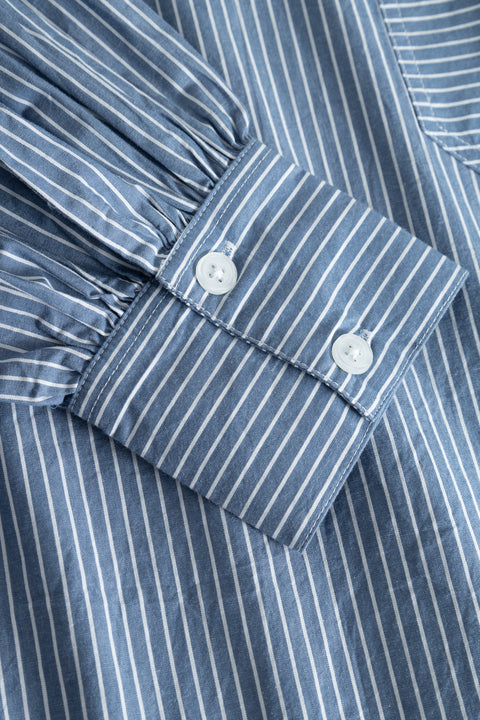 nué notes Caleb Shirt - Blue Stripe SHIRTS 494 Blue Stripe