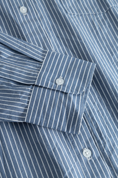 nué notes Elon Shirt - Blue Stripe SHIRTS 494 Blue Stripe