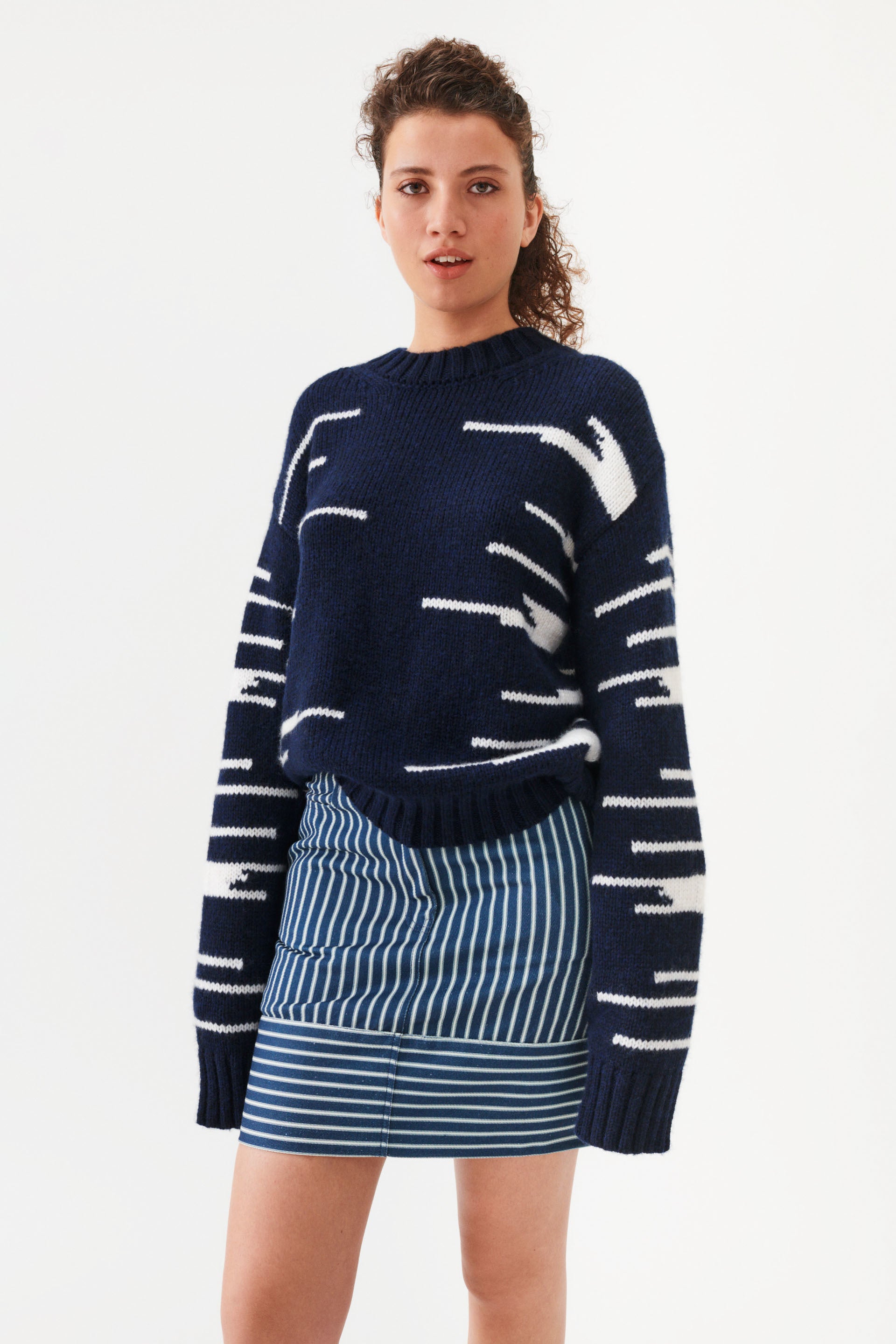 nué notes Viggo Pullover - Navy Tofu KNITWEAR 938 NAVY TOFU